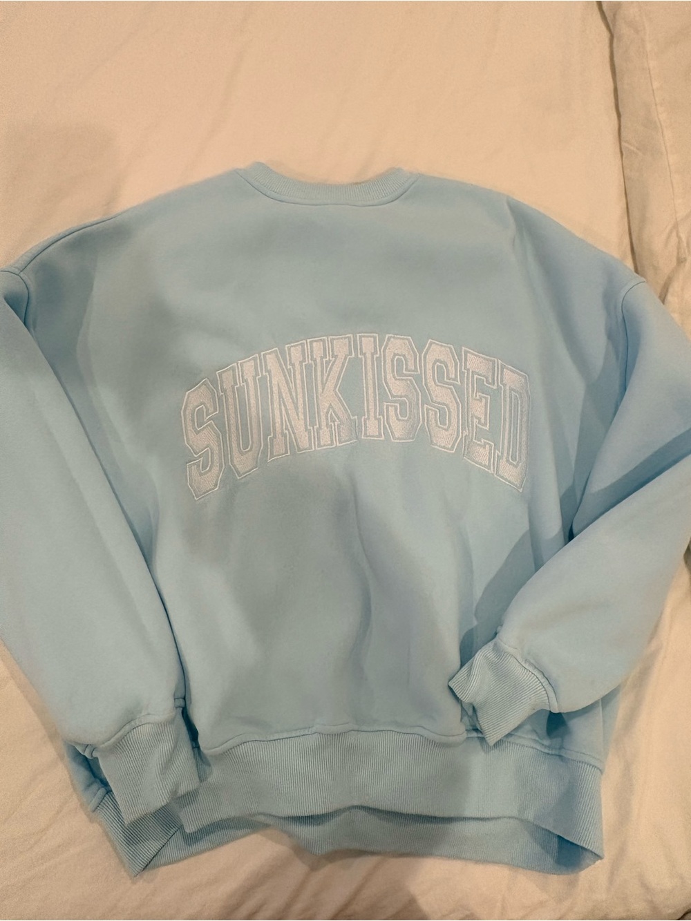 Sun-kissed Coconut Light Blue Crewneck Sweatshirt - Women